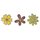 Holzstreuteile: Glitterblüten, 2,5 cm, 9 St., 3 Sorten