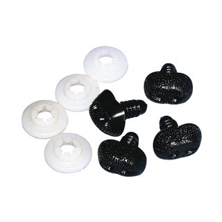 Plastik-Tiernasen zum stecken, 15 mm, schwarz, Beutel 4 Stück