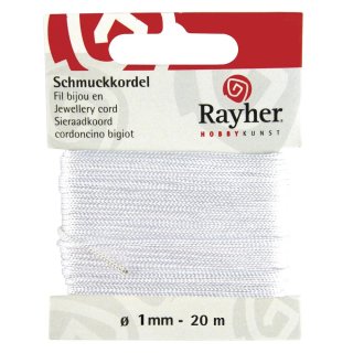 Schmuckkordel, weiß, ø 1 mm, SB-Karte 20 m