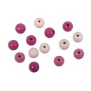 Holz Perlen Mischung FSC 100%, 12mm ø, pink Töne, poliert, SB-Btl 32Stück