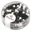 Rocailles Mix, 2,6mm &oslash;, schwarz/wei&szlig;, Dose 17g