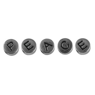 Metall-Perlen-Mix "Peace", 7mm ø, silber, Loch ø 2mm, SB-Btl 1Set