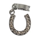 Shoe-Charms: Strass-Hufeisen, 14mm, mit Clip 11mm