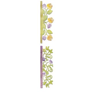 Sizzix Sizzlits Deco.Strip Schabl., 14x4,5cm, 14x4,1cm, Kantenbordüre Blumen