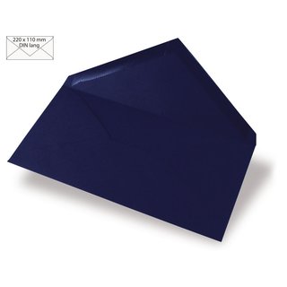 Kuvert DIN Lang, uni, nachtblau, 220x110mm, 90g/m2