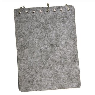 Notizbuch m. Filzcover, steingrau, 15,5x11cm, Beutel 1 Stück