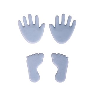 Wachsmotiv Babyfüße und Hände, Babyblau, ca. 1,5cm Beutel je 1 Paar