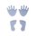 Wachsmotiv Babyfüße und Hände, Babyblau, ca. 1,5cm Beutel je 1 Paar