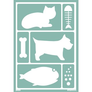 Softschablone: Katze / Hund / Fisch, DIN A5, selbstklebend