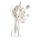 Organza Satin Stern Blüten Anstecker, elfenbein, 8,5cm, mit Strass, 2Stück