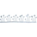 Dekoband: Blumenwiese, selbstklebend, hellblau, 4cm,...