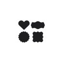 Set Tafelfolien-Sticker, sort.3x4 Motive,ø6-7,5cm,...
