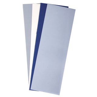 Wachsfolie Blau-Töne, 20x6,5cm, 4 Farben sortiert, SB-Btl