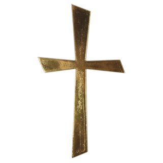 Wachs-Motiv Kreuz Gold, 10,5x5,5cm, Beutel 1Stück
