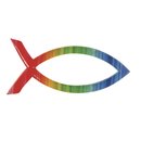 Wachsmotiv christlicher Fisch Regenbogen, 4x2cm, Beutel 1...