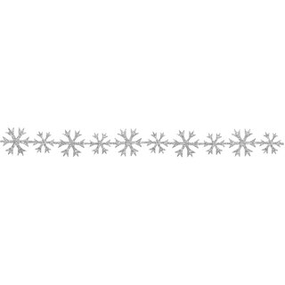 Band Schneeflocken mit Glitter, 1,5cm x 150 cm