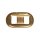 Metall- Zierelement oval, gold, 1,3x2,2cm, Loch 6mm breit
