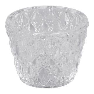 Glas Gefäß für Teelicht, Höhe:6cm,øunten:5cm, øoben:7,5cm
