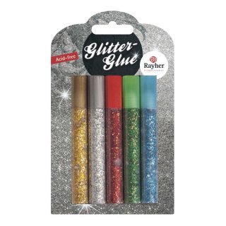 Set Glitter-Glue Basic grob, 10ml, SB-Blister 5Stück