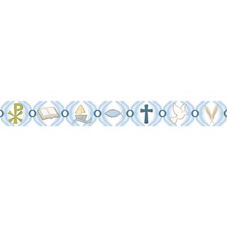 Washi Tape Christliche Motive, babyblau, 15mm, Rolle 15m