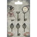 Metal Keys Santoro Mirabelle 2, 5,9x1,9cm, Btl 6Stück